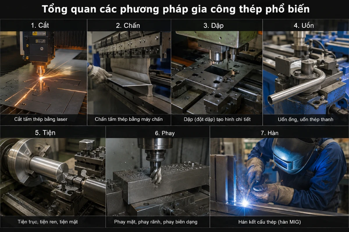 C&aacute;c Loại Gia C&ocirc;ng Th&eacute;p Phổ Biến Nhất