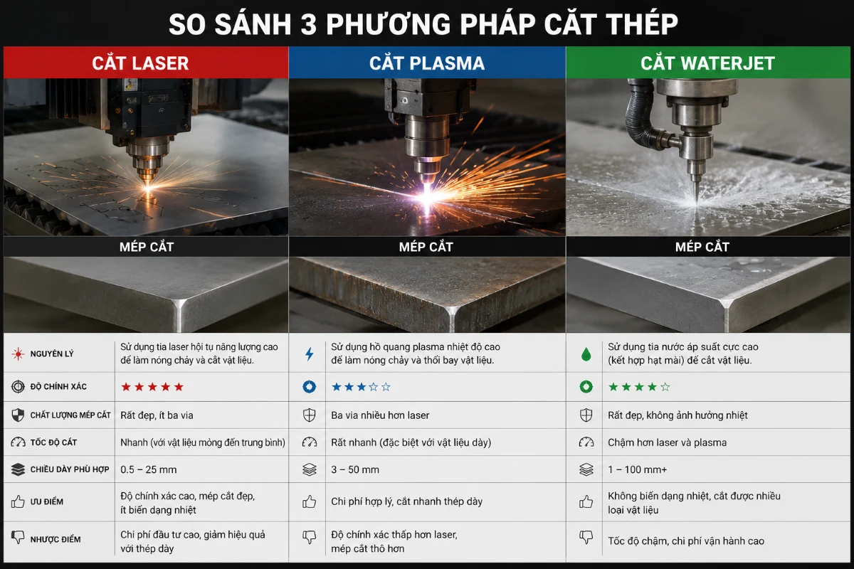 C&aacute;c Phương Ph&aacute;p Cắt Th&eacute;p