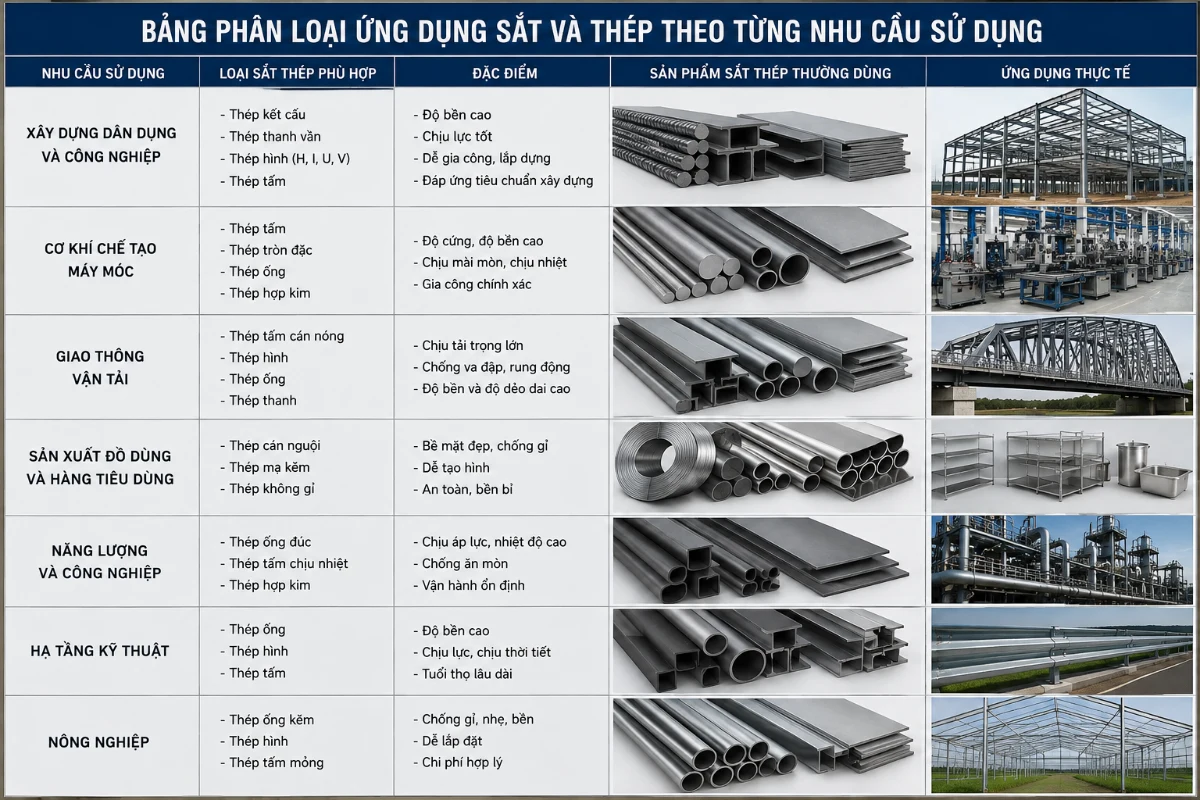 ứng dụng của sắt th&eacute;p trong đời sống