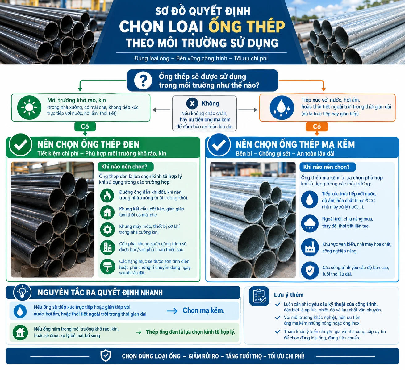 Sơ đồ chọn ống thép HanoiMetal