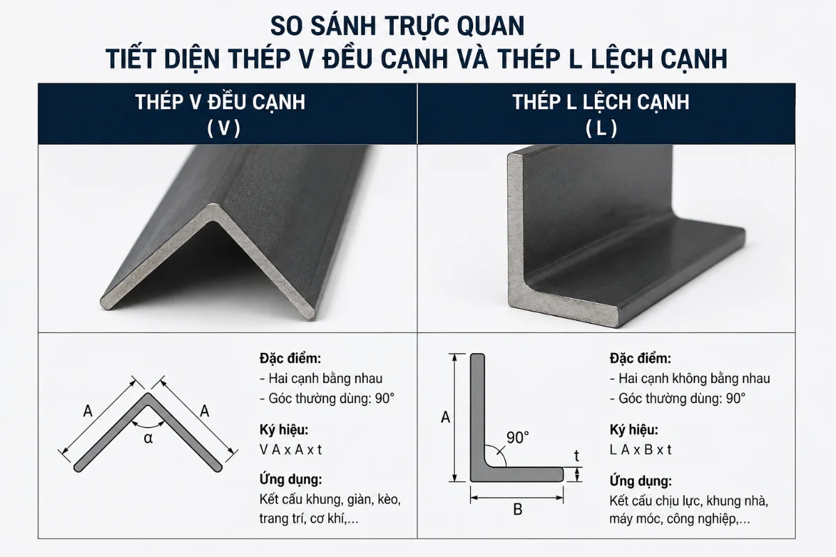 Thép V Hay Thép L? Cách Phân Biệt Và Chọn Đúng Loại